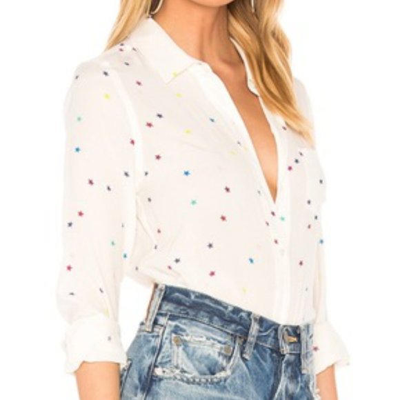 Rails Kate Top in Rainbow Stars on White - Picture 4 of 8